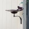 Antiqued Birdbath w/ Birds- Wall Mount Bracket