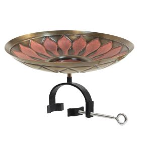 Red African Daisy Birdbath- Over Rail Bracket