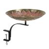 Red African Daisy Birdbath- Rail Mount Bracket