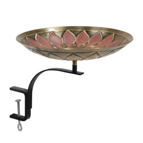 Red African Daisy Birdbath- Rail Mount Bracket