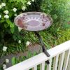 Red African Daisy Birdbath- Rail Mount Bracket