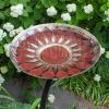 Red African Daisy Birdbath- Rail Mount Bracket