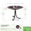 18" Classic Copper Birdbath- Tripod Stand