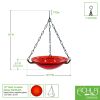 12" Red Hanging Birdbath