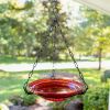 12" Red Hanging Birdbath