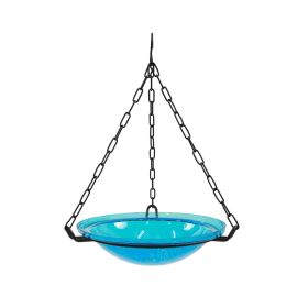 12" Teal Hanging Birdbath