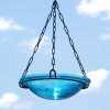 12" Teal Hanging Birdbath