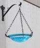 12" Teal Hanging Birdbath