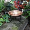 Hammered Copper Birdbath w/ Rim- Short Stand