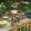 Hammered Copper Birdbath w/Rim- Over Rail Bracket