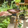 Hammered Copper Birdbath w/Rim- Over Rail Bracket