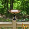 Hammered Copper Birdbath w/Rim- Over Rail Bracket