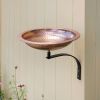 Hammered Copper Birdbath w/ Rim- Wall Mount Bracket