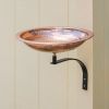 Hammered Copper Birdbath w/ Rim- Wall Mount Bracket