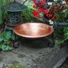 Hammered Solid Copper Birdbath- Short Stand