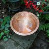 Hammered Solid Copper Birdbath- Short Stand
