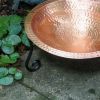 Hammered Solid Copper Birdbath- Short Stand