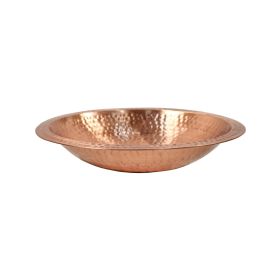 Hammered Solid Copper Birdbath Bowl, Non-threaded