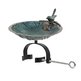Scallop Shell Birdbath- Over Rail Bracket