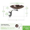 Burnt Copper Birdbath- Rail Mount Bracket