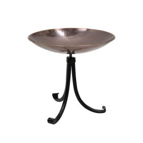 Burnt Copper Birdbath- Tripod Stand