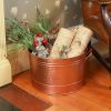 Round Hammered Copper Plated Tub