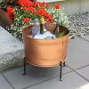 Round Hammered Copper Plated Tub
