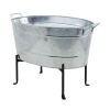 Oval Galvanized Tub with Folding Stand