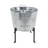 Oval Galvanized Tub with Folding Stand
