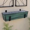Small Green Flower Box- Wall Brackets