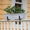 Small White Flower Box- 2x4 Railing Brackets