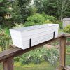 Large White Flower Box- 2x6 Railing Brackets