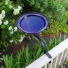 12" Cobalt Blue Crackle Birdbath- Rail Mount Bracket