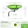 12" Fern Green Crackle Birdbath- Wall Mount Bracket