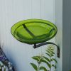 12" Fern Green Crackle Birdbath- Wall Mount Bracket