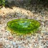 12" Crackle Glass Bowl - Fern Green