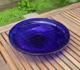 14" Crackle Glass Bowl - Cobalt Blue