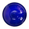 14" Crackle Glass Bowl - Cobalt Blue