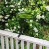 14" Fern Green Crackle Birdbath- Rail Mount Bracket