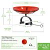 14" Red Crackle Birdbath- Over Rail Bracket