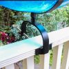 14" Teal Crackle Birdbath- Over Rail Bracket