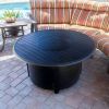 AZ Patio Heaters Outdoor Round Aluminum Propane Fire Pit in Black