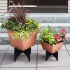 Zaha I Planter- Copper Plated Flower Box