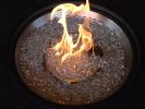 AZ Patio Heaters Cast Aluminum Round Fire Pit in Brushed Wood Finish