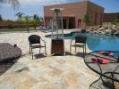 AZ Patio Heaters Compact Glass Tube Heater in Hammered Bronze