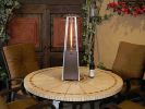 AZ Patio Heaters Glass Tube Table Top Patio Heater in Hammered Bronze