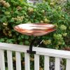 Polished Copper Birdbath- Over Rail Bracket