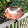 Polished Copper Birdbath- Over Rail Bracket