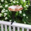 Polished Copper Birdbath- Rail Mount Bracket