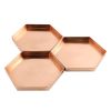9" Hexagonal Copper Tray, pack of 3
